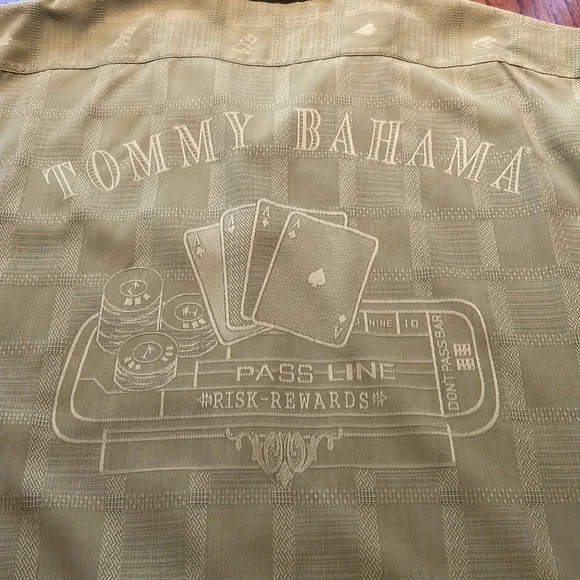 Tommy Bahama Silk Button Down Shirt In Granny Apple Green With Embroidery XXL